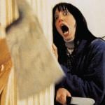 Actor Shelly Duvall screaming in the 1980 horror movie 'The Shining.'