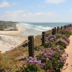 View of the beach in Del Mar, California.