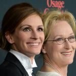 Actors Julia Roberts and Meryl Streep arrive for the premiere of 'August: Osage County.'