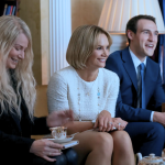 Actors Clare Calbraith, Ruth Wilson, and Éanna Hardwicke in 'A Very Royal Scandal.'