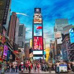 Tourists in Time Square, New York.