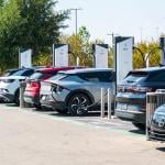 An Electrify charging station in Austin, TX where many EV cars are charging.