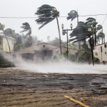 A flooded street after catastrophic Hurricane Irma hit Fort Lauderdale, FL.