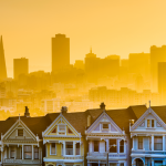 San Francisco skyline covered in fog