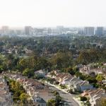 A skyline view of a suburban neighborhood in Irvine, California.