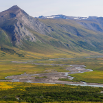 A panoramic view of Gates of the Arctic National Park, located in the Yukon-Koyukuk Census Area in Alaska