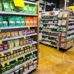 Isles of superfood and supplements inside a Whole Foods supermarket in Los Angeles, CA.