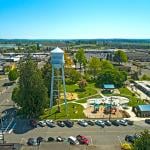 An aerial view of the Water Tower Comeford Park in Marysville, Washington.