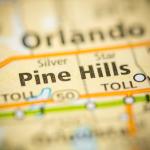 A focus on Pine Hills, Florida on a U.S. map.