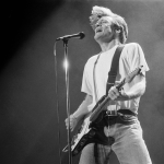 Bryan Adams performing at the Ahoy hal in Rotterdam, Netherlands on 13th November 1991.