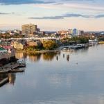 City waterfront properties along the Potomac River in northern Virginia.