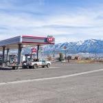 A Phillips 66 gas station lot in Beaver, Utah.