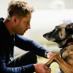 Justin Hartley as Colter Shaw and Park as Barkley the Dog on the CBS series 'Tracker.'