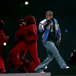 Kendrick Lamar performs onstage during Apple Music Super Bowl LIX Halftime Show on February 09, 2025 in New Orleans, Louisiana.