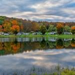 An RV campground in New York during autumn.