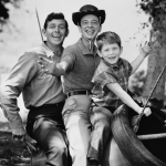 Andy Griffith, Don Knotts, and Ron Howard star together on the television series The Andy Griffith Show. 