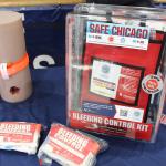 A 'Safe Chicaco' bleeding control kit and its contents. 