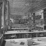 Engraving of the Biological Room at Philadelphia High School for Girls, Pennsylvania, circa 1848-1900.  