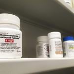 A Buprenorphine bottle on a shelf.