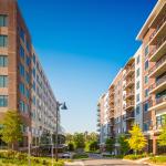 Modern apartment buildings in downtown Tallahassee, Florida.