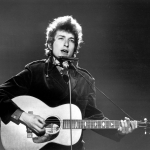 American folk-rock singer-songwriter Bob Dylan performing at BBC TV Centre, London, 1st June 1965.