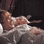 Actors Jack Lemmon and Marilyn Monroe on the set of the film 'Some Like it Hot' in Los Angeles, California.
