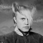 Studio portrait of Mike Score from A Flock Of Seagulls, circa 1982. 