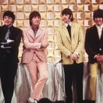 The Beatles—Paul McCartney, John Lennon, Ringo Starr, and George Harrison—hold a press conference in Tokyo at the start of their tour on June 29, 1966.