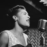 American blues singer Billie Holiday performing at the Downbeat Jazz Club, New York City, circa February 1947.