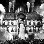 A wide industrial shot from the film "Metropolis"