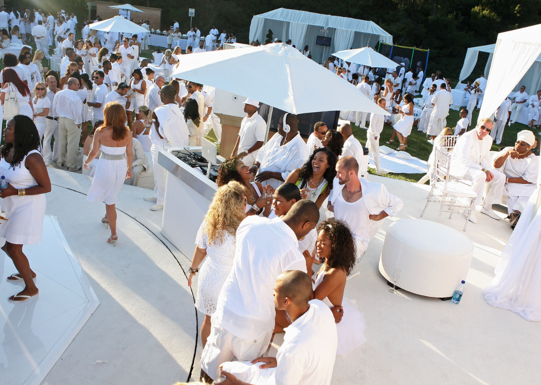 Guests attend P. Diddy's White Party in Beverly Hills