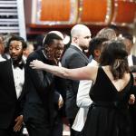 "Moonlight" actor Ashton Sanders is stunned after winning for Best Picture.