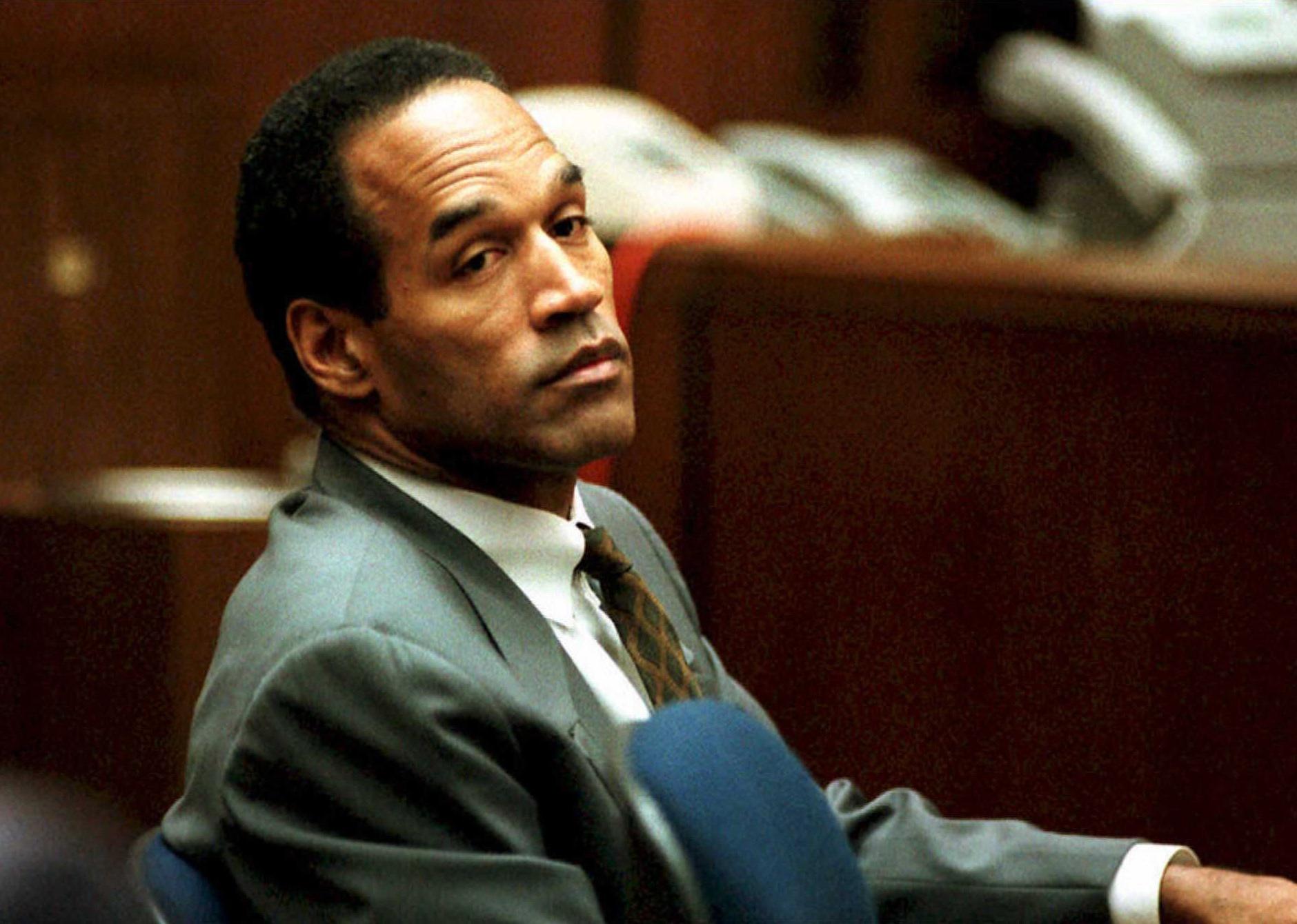 O. J. Simpson sits in Superior Court in Los Angeles.