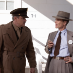 Matt Damon and Cillian Murphy in a scene from Oppenheimer.