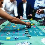 People playing roulette in a casino.