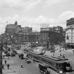 A busy Detroit intersection, circa 1915.