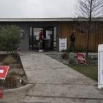 A voting site is seen within the SpaceX projects area in Brownsville, Texas, on May 3, 2025.