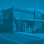 A Wendy's restaurant with a blue overlay.