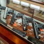 Smith & Wesson handguns for sale in a gun store in Houston, Texas.