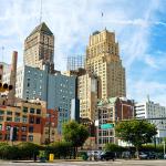 Skyline of downtown Newark, New Jersey.