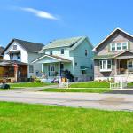 Wooden houses in the industrial suburb of Buffalo, NY, USA.