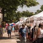 Customers and vendors at The Collingswood Craft and Fine Art Festival in New Jersey.