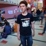 Blair HS junior Ben Miller, the first to register to vote in Takoma Park municipal elections, in the hallway of Blair high school on October, 29, 2013 in Silver Spring, MD.