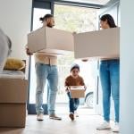 A family moving into their new home.