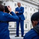 Representative-elect Sylvester Turner (D-TX) poses for a photograph on the steps of the House of Representatives in Washington, DC.