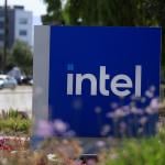 The blue Intel logo is displayed on a sign in front of Intel headquarters on July 16, 2025 in Santa Clara, California.