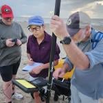 A team of researchers from the University of Georgia’s Skidaway Institute of Oceanography at the Tybee Island beach in Georgia.