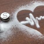 A heart rate line shaped on spilled salt.