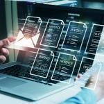 Conceptual graphics of a digital invoice software.