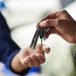 Car keys passed on to an owner.